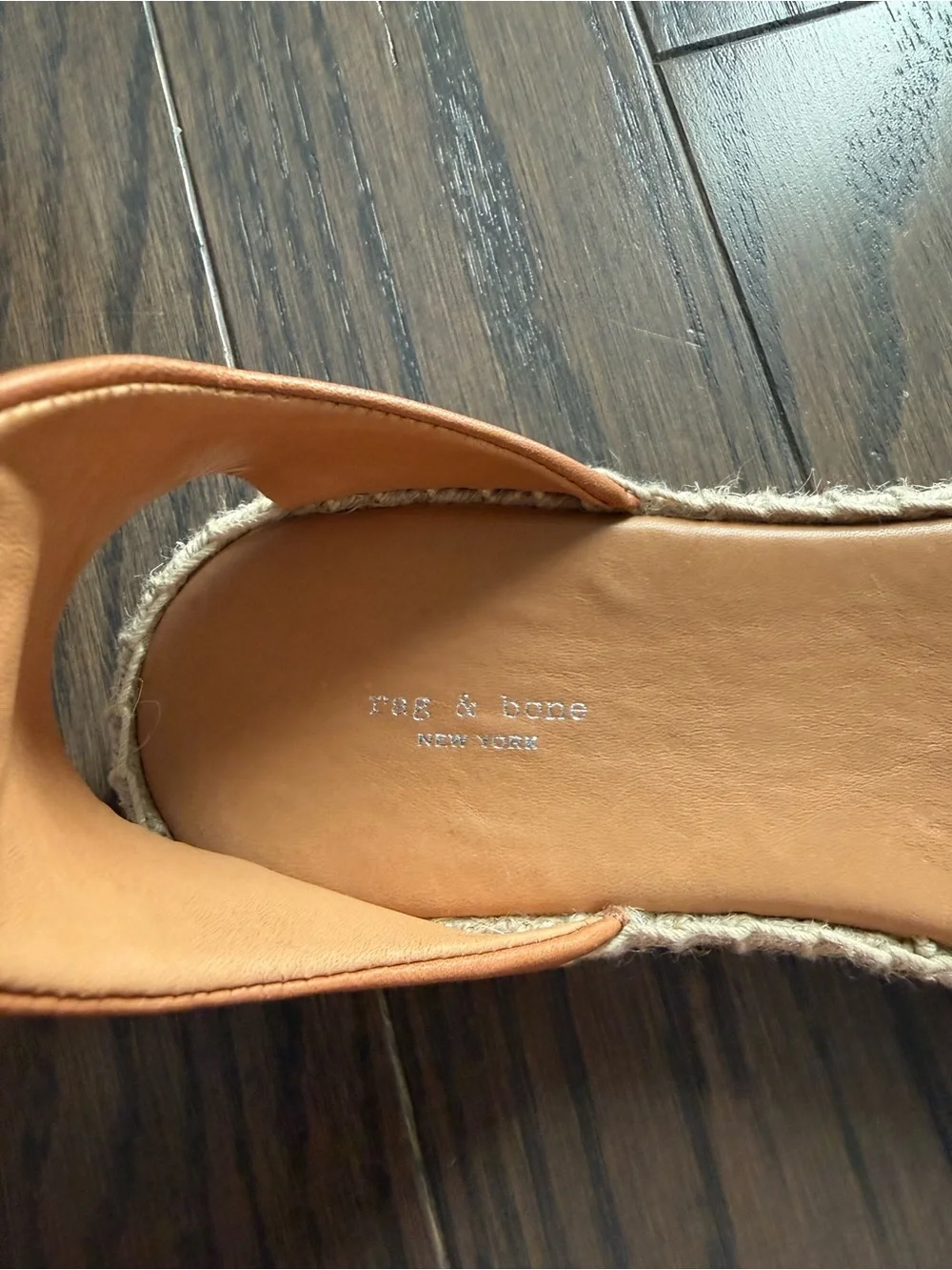 RAG & BONE Anteros Leather Espadrille Flats Size EU 36.5, US 6.5